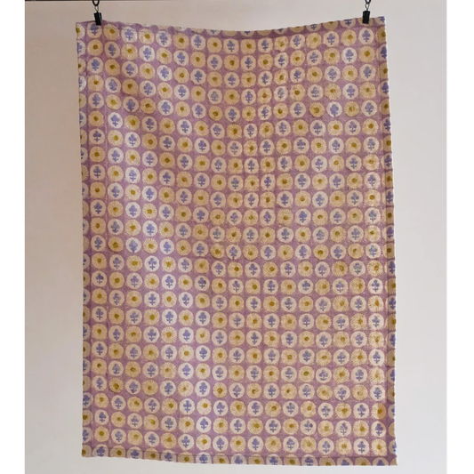 Rosy Brown Gauri Waffle Weave Tea Towel in English Lavender Soil to Studio