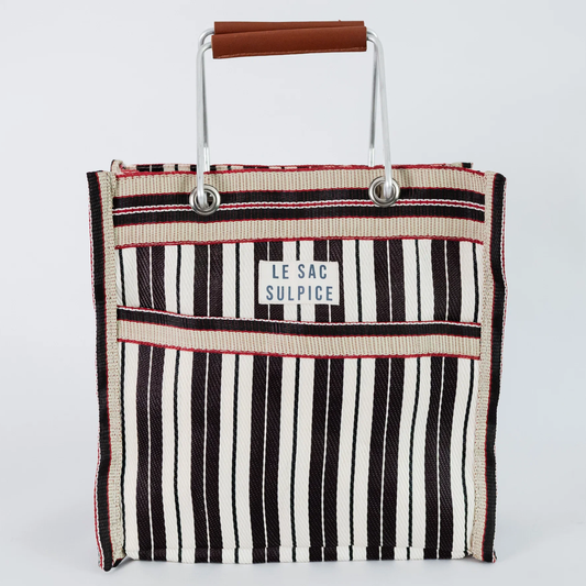 Lavender Palma Mini Metal Handle Tote in Cacao Le Sac Sulpice