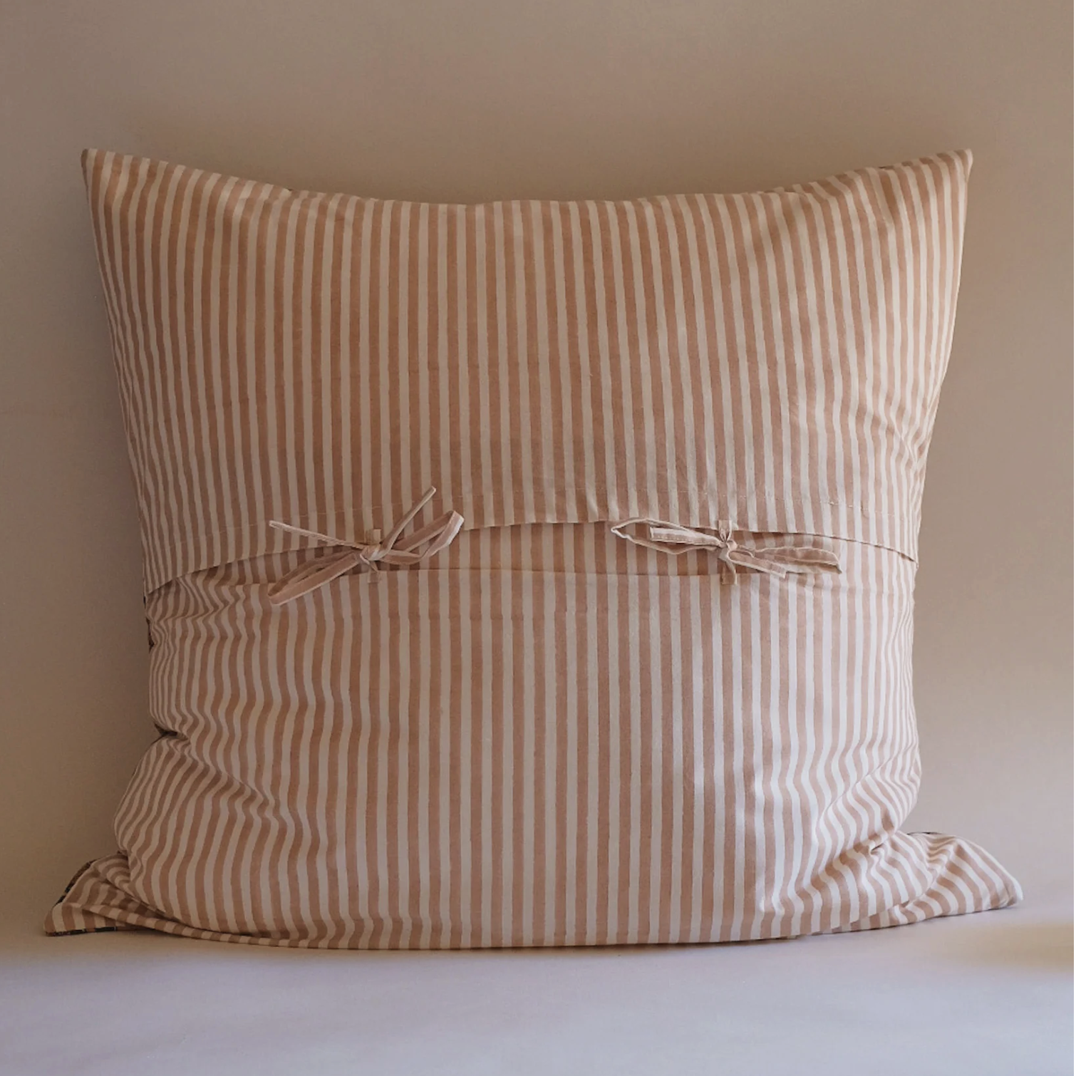 Dim Gray Nargis Hand Block-printed Quilted Euro Sham in Old Rose Soil to Studio