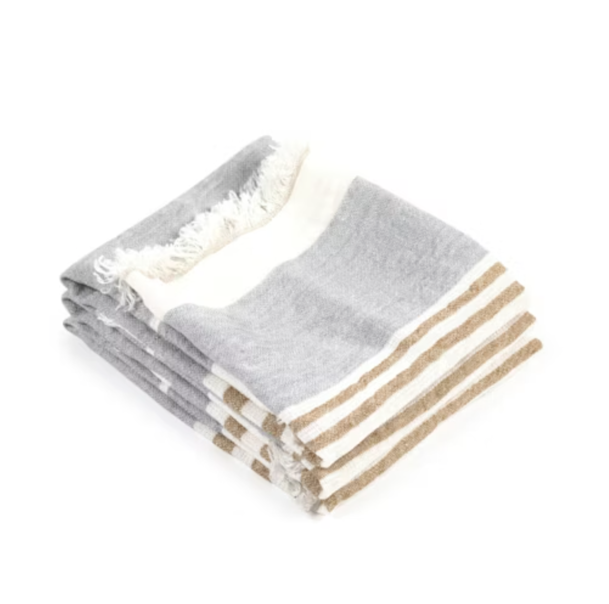 Belgian Linen Guest Towel - Ash Stripe