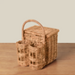 Light Gray Picnic Basket with Bottle Holders 100 Main
