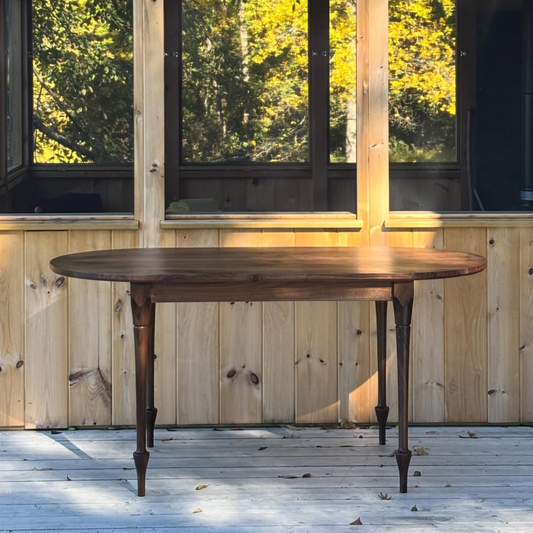 Walnut Dining Table with Turned Legs