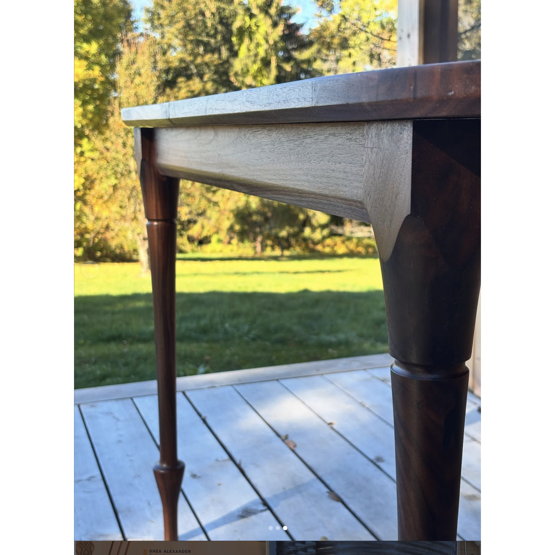 Black Walnut Dining Table with Turned Legs Ari Kardasis