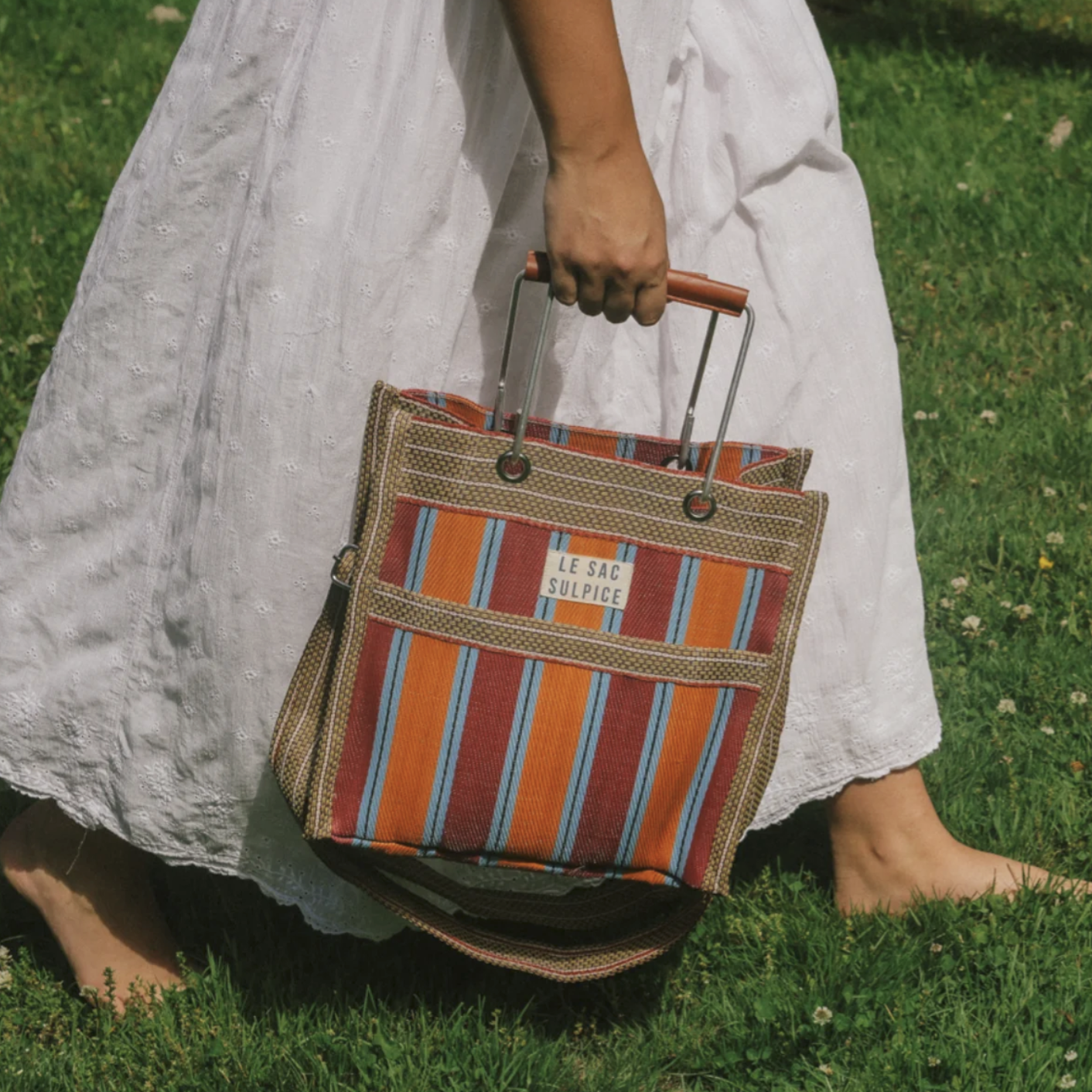 Palma Mini Metal Handle Tote in Verdure