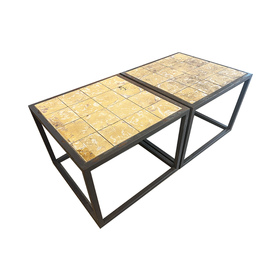 Handmade Low Tables from Antique Sicilian Tiles