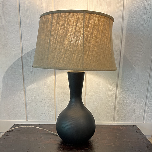 Amphoreus Table Lamp, Ebonized Red Oak