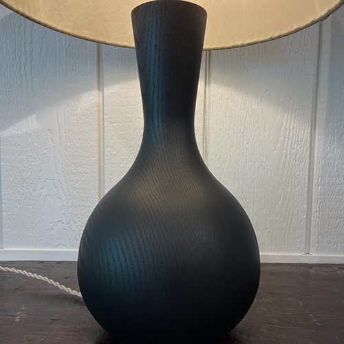 Amphoreus Table Lamp, Ebonized Red Oak
