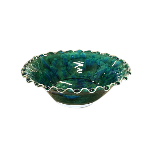 Ruffled Bowl in Multi-Colored Jade