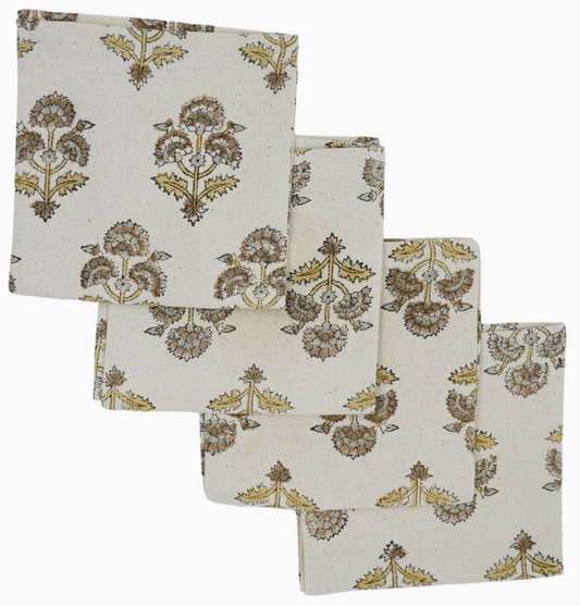 Traffic Light Hand Block Printed Napkin - small