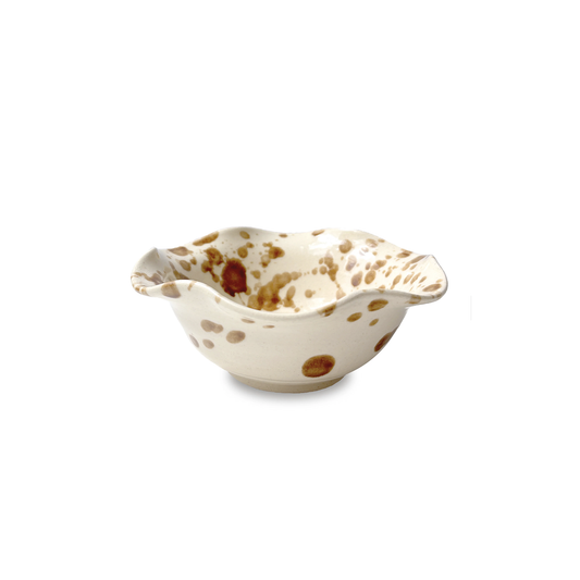 Trinket Bowl in Ivory/Umber - 6"