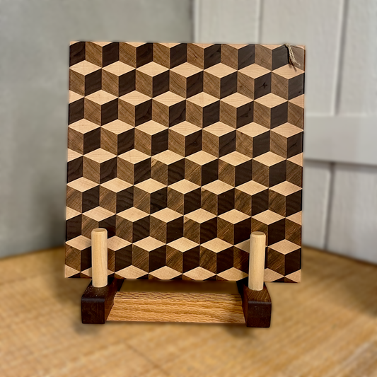 Tumbling Blocks Maple and Walnut Board