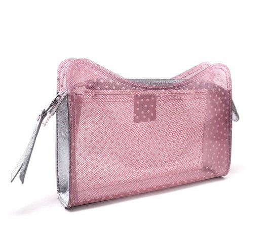 Jeffy Clutch in Pink Tulle PVC