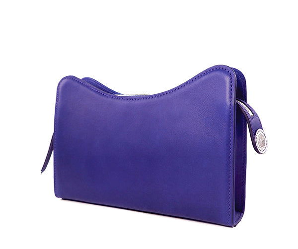 Jeffy Clutch in Purple Iris Lambskin