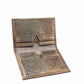 Folded Card Wallet in Gold Pixel Leather