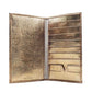 Folded Long Wallet in Gold Pixel Leather