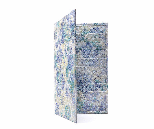 Folded Long Wallet in Watercolor Floral Suede