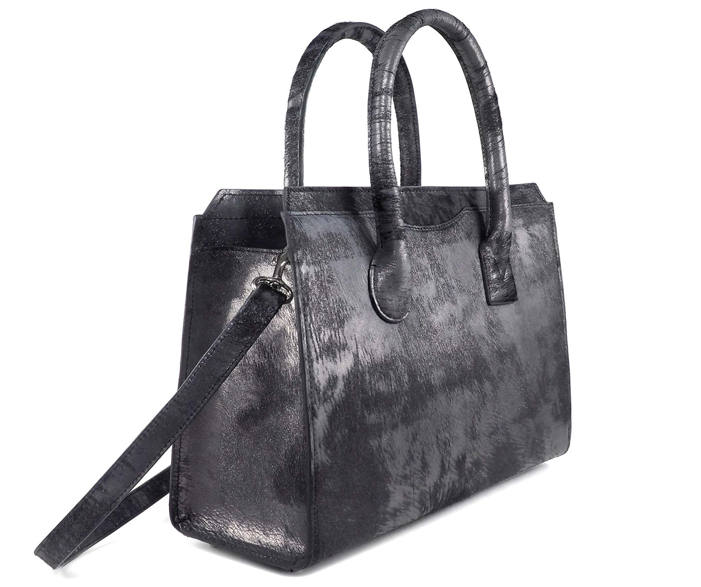 Highline 130 Pony-Hair Handbag in Vintage Gunmetal