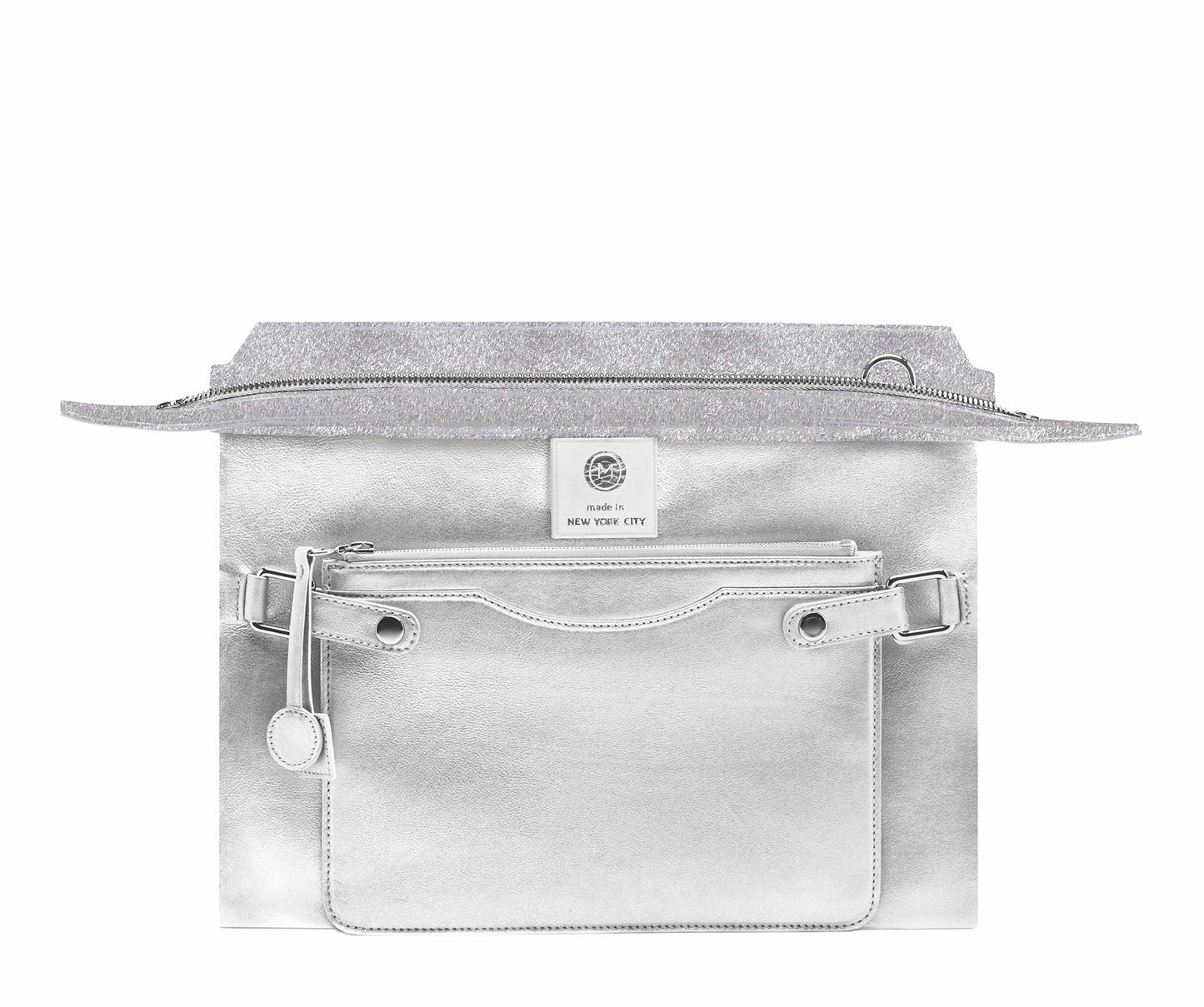 Highline 130 Pony-Hair Handbag in Glimmering Silver White
