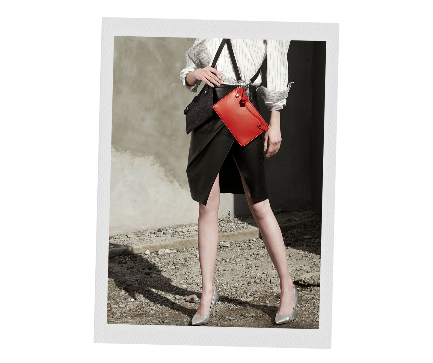 Highline Pouch in Red Lambskin