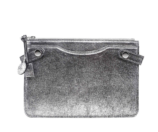 Highline Pouch in Silver Dust Lambskin