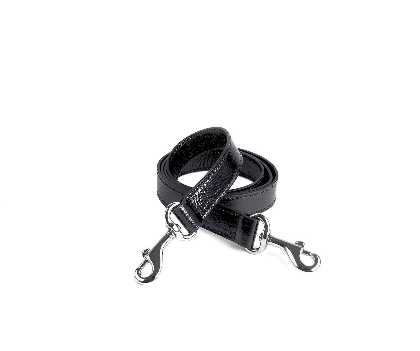Long Strap in Smooth Black Leather