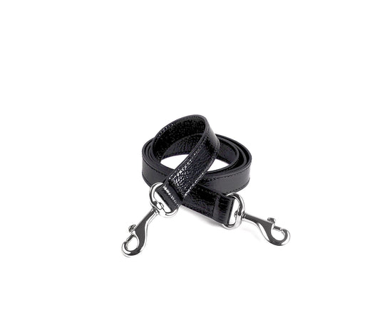Long Strap in Smooth Black Leather