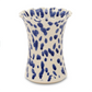 Wide Mouth Carafe Vase 8" Ivory/Blue