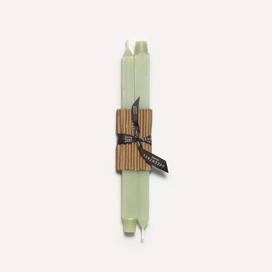 12" Square Taper Beeswax Candles: Celadon