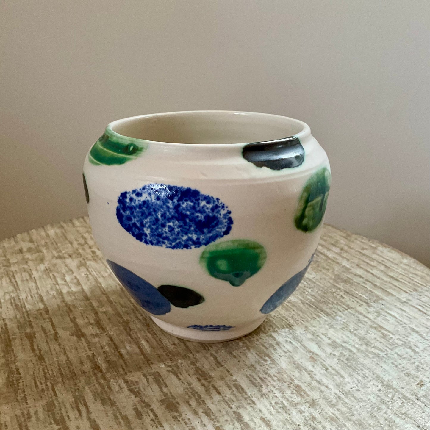 Blue/Green Porcelain Dot Vase