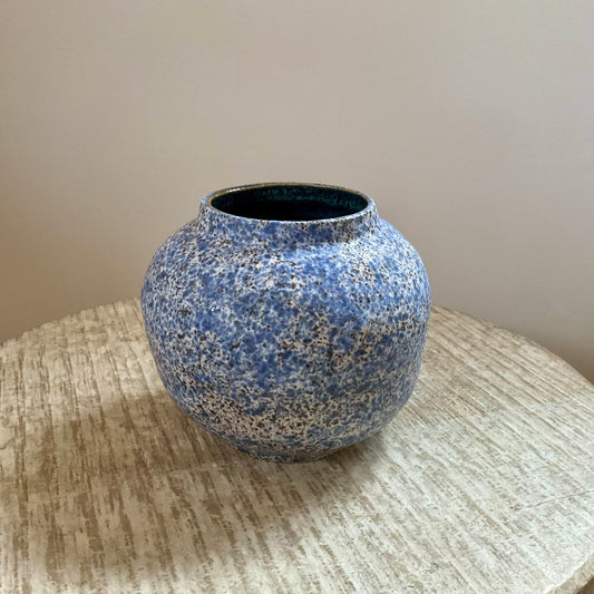Blue Splatter Round Vase