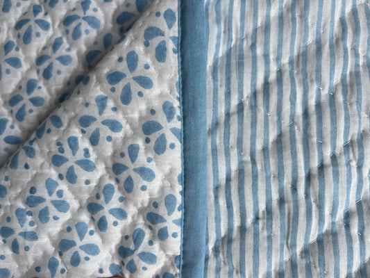 Reversible Baby Blanket in Blue
