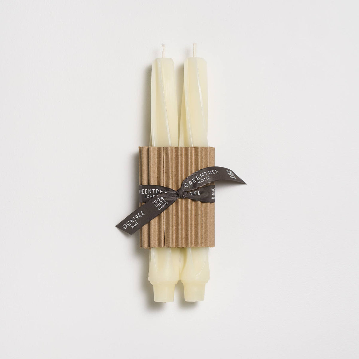 Lavender 9" Twist Taper Handmade Beeswax Candles: Cream Greentree Home Candle
