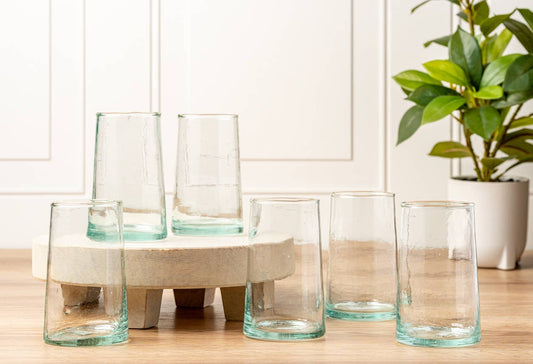 White Smoke Moroccan Cone Glassware Large - Clear Verve Culture