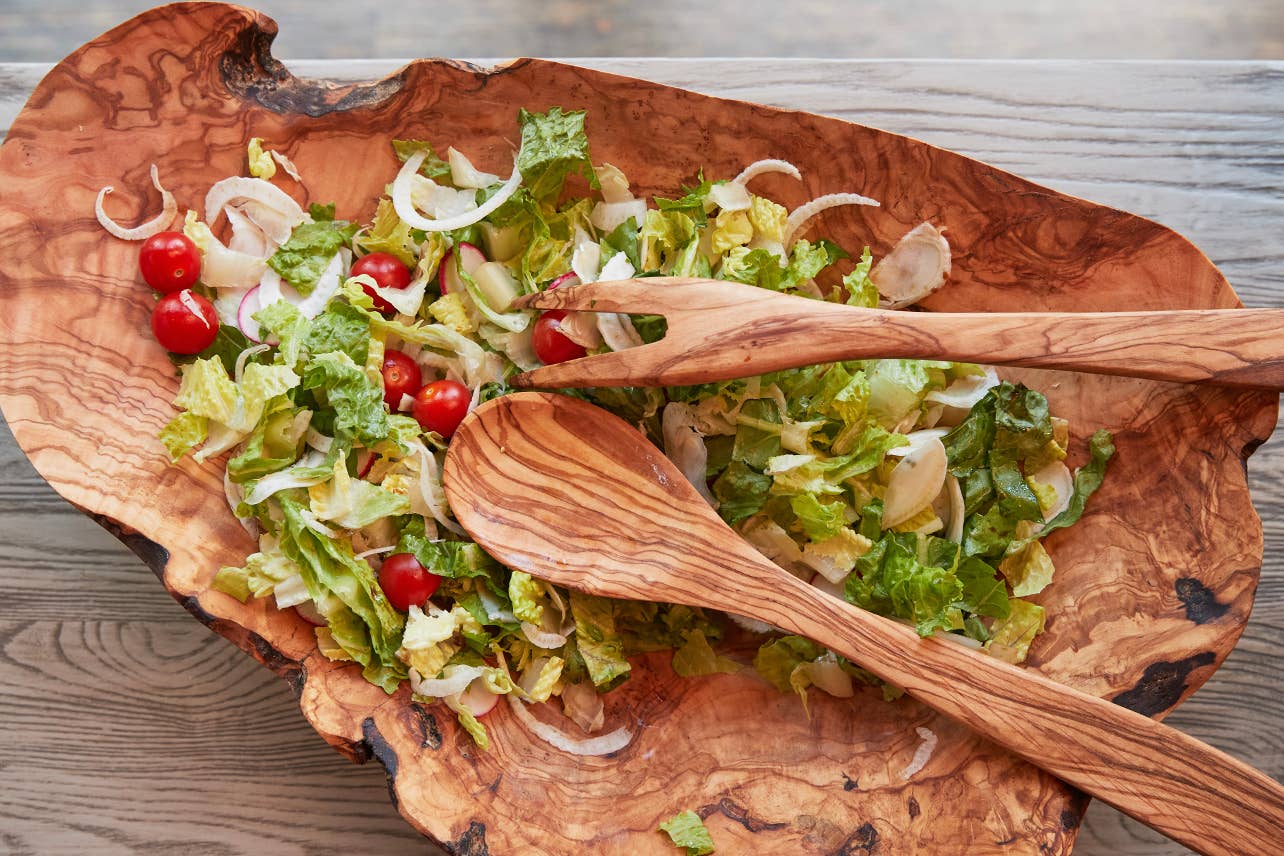 Italian Olive Wood Root Salad Bowl