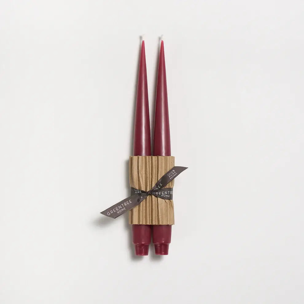 12" Taper Beeswax Candles: Berry