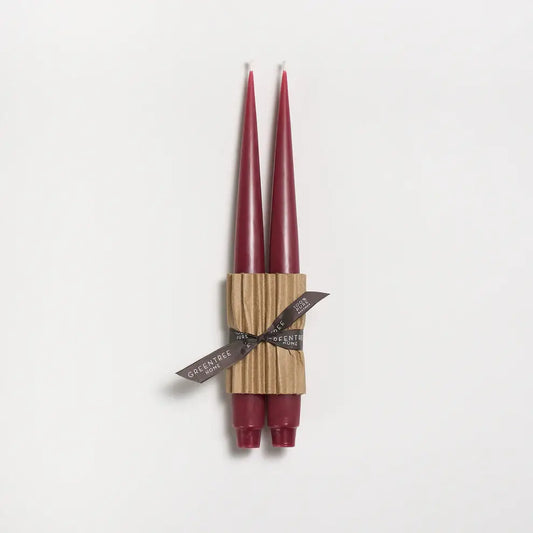 12" Taper Beeswax Candles: Berry