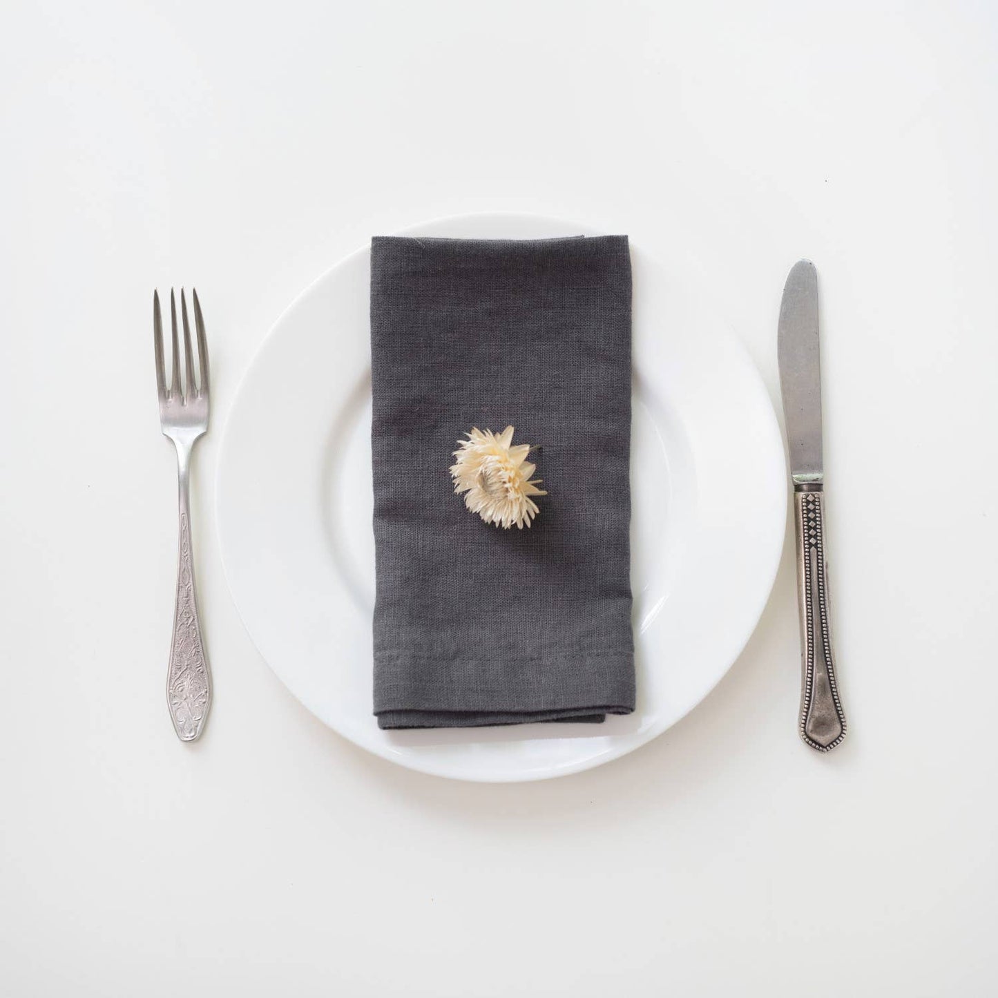 Dark Grey Linen Napkins Set of 2: 16"x16" | 40x40 cm