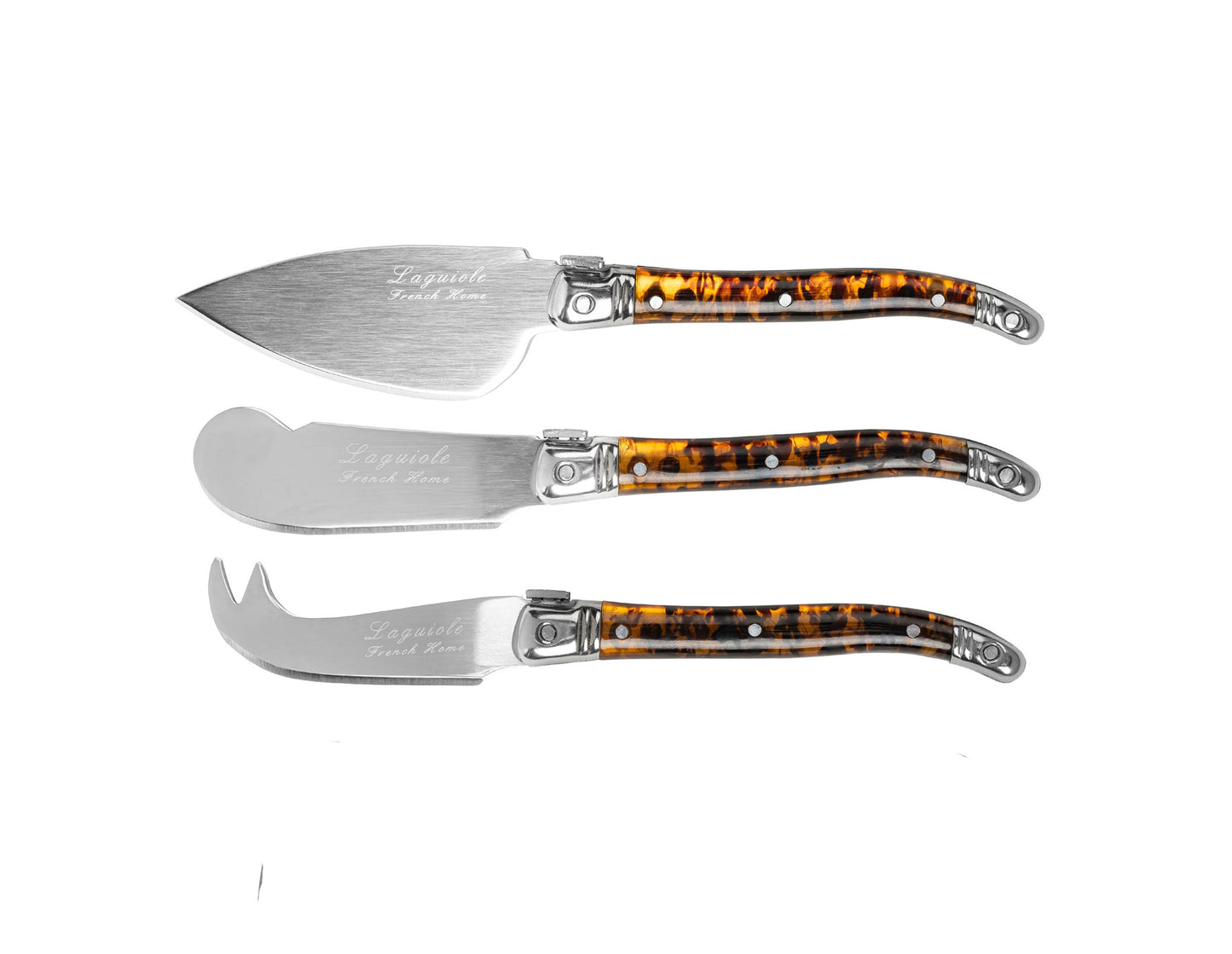 3-Piece Tortoise Shell Cheese Knife Set