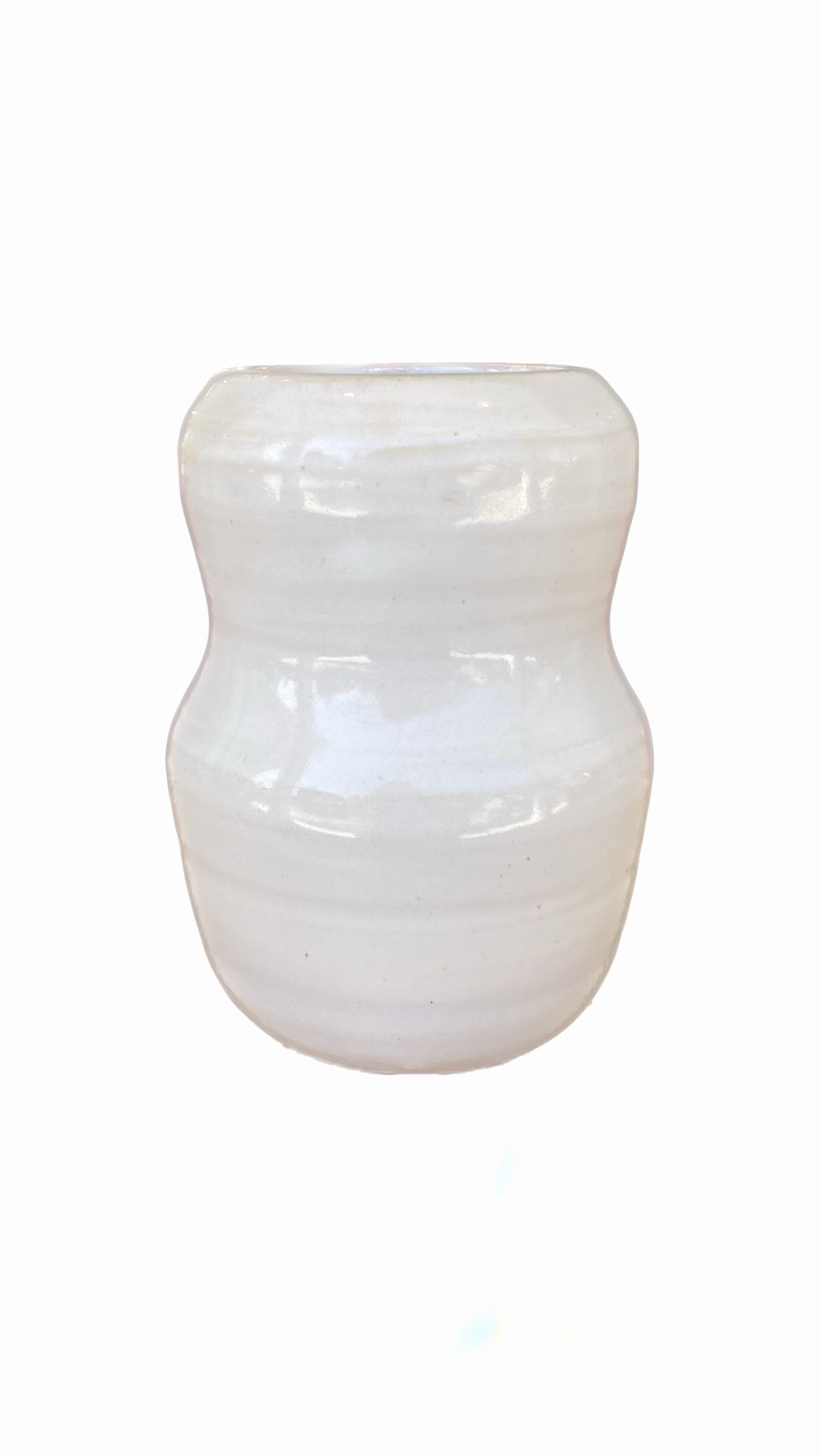 CR White Vase with Pink Interior