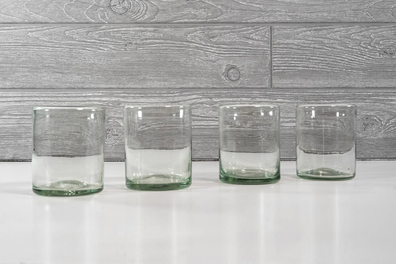 Handblown Mexican DOF Glasses - Clear