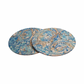 Light Slate Gray Blue, White & Natural Round Placemats Shandell's