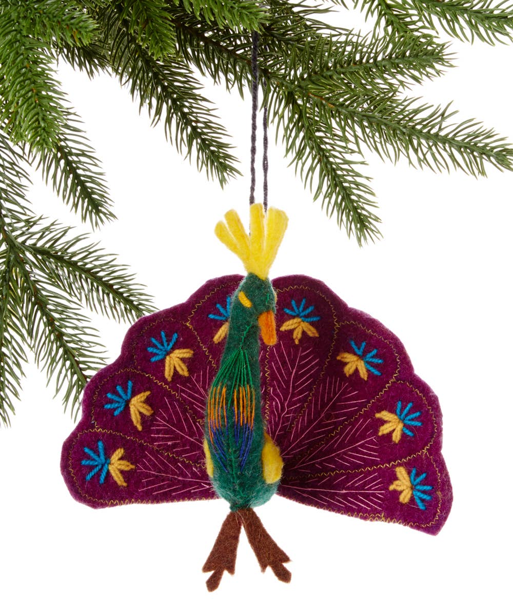Peacock Ornament: Purple