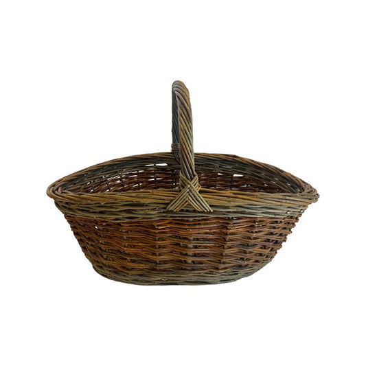 Dark Slate Gray Large Single Handle Garden Basket Willow Vale Farm