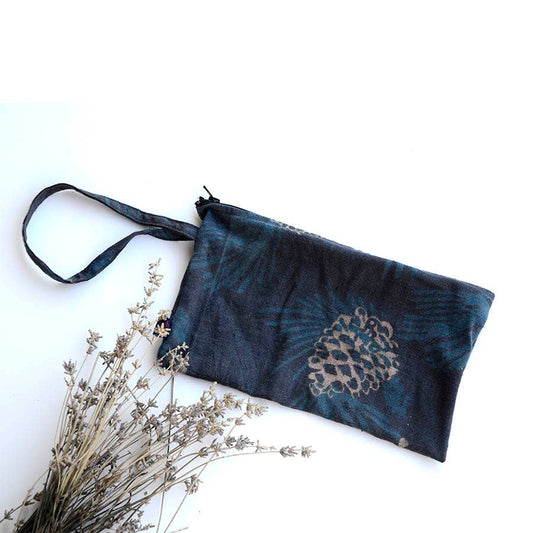 Stocking Stuffers | Block Print Purple Hand Clutch - Pine
