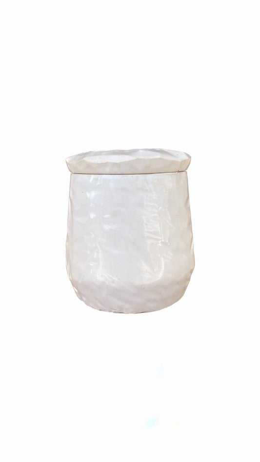 Claude Renaud Textured Container in White w/ Lid