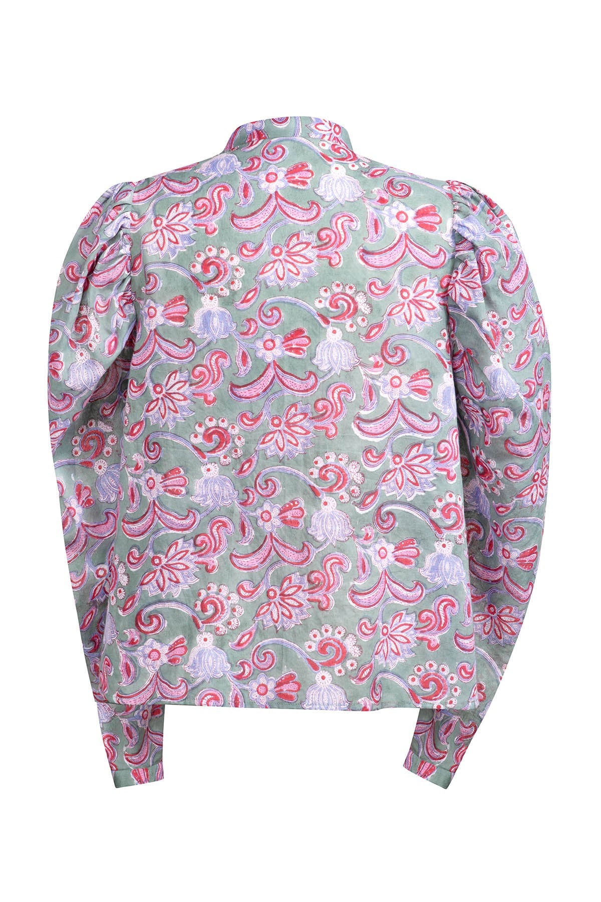 Gray Annabel Shirt - Lapland Green, Blue, Pink & Red Alix of Bohemia