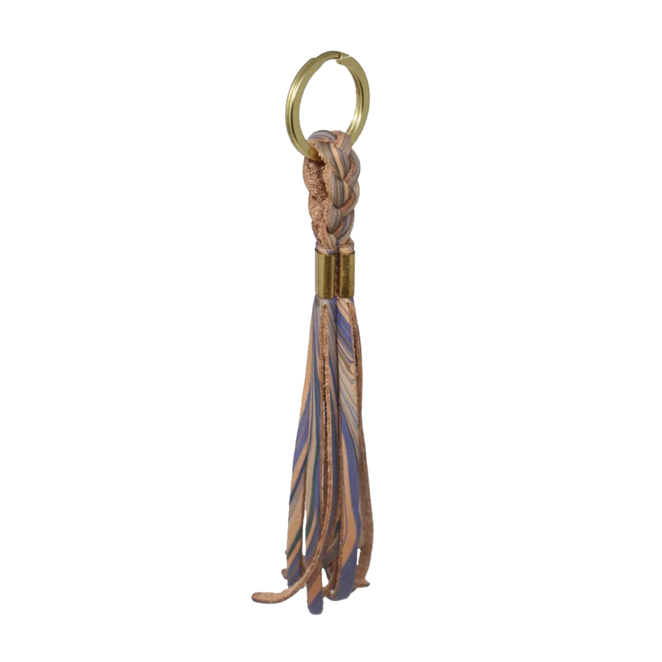 Dim Gray Leather Keychain - Blue Marble - Online Exclusive Shandell's