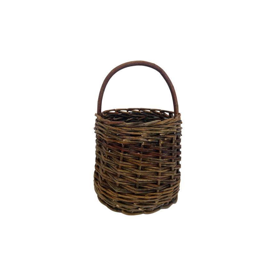 Dark Slate Gray Hand Woven Mini Basket Willow Vale Farm