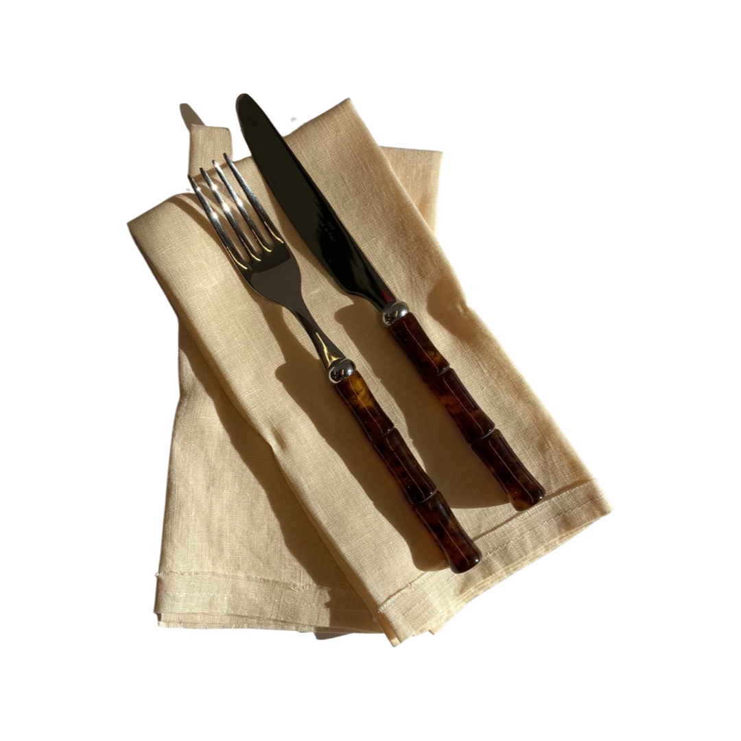 Rosy Brown Linen Napkins - Nude (Set of 2) Celina Mancurti