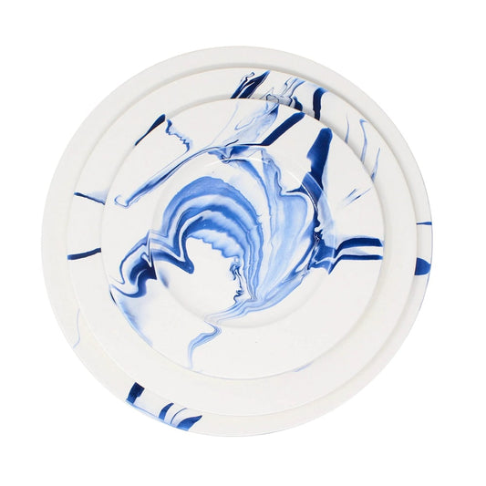 Lavender Salad Plate - Marble in Delft Blue Christopher Spitzmiller